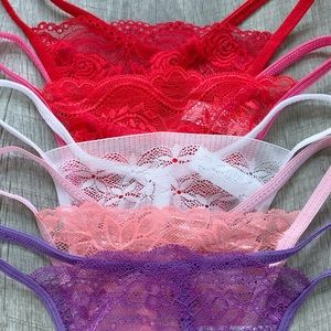 NEW Women’s 5 Pairs Lace G-String Thong Set S/M